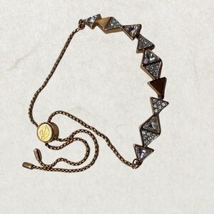 Swarovski Gold Tone Triangle Crystal Bracelet